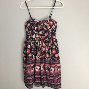 Floral Dress with Structured Bodice